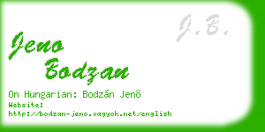 jeno bodzan business card